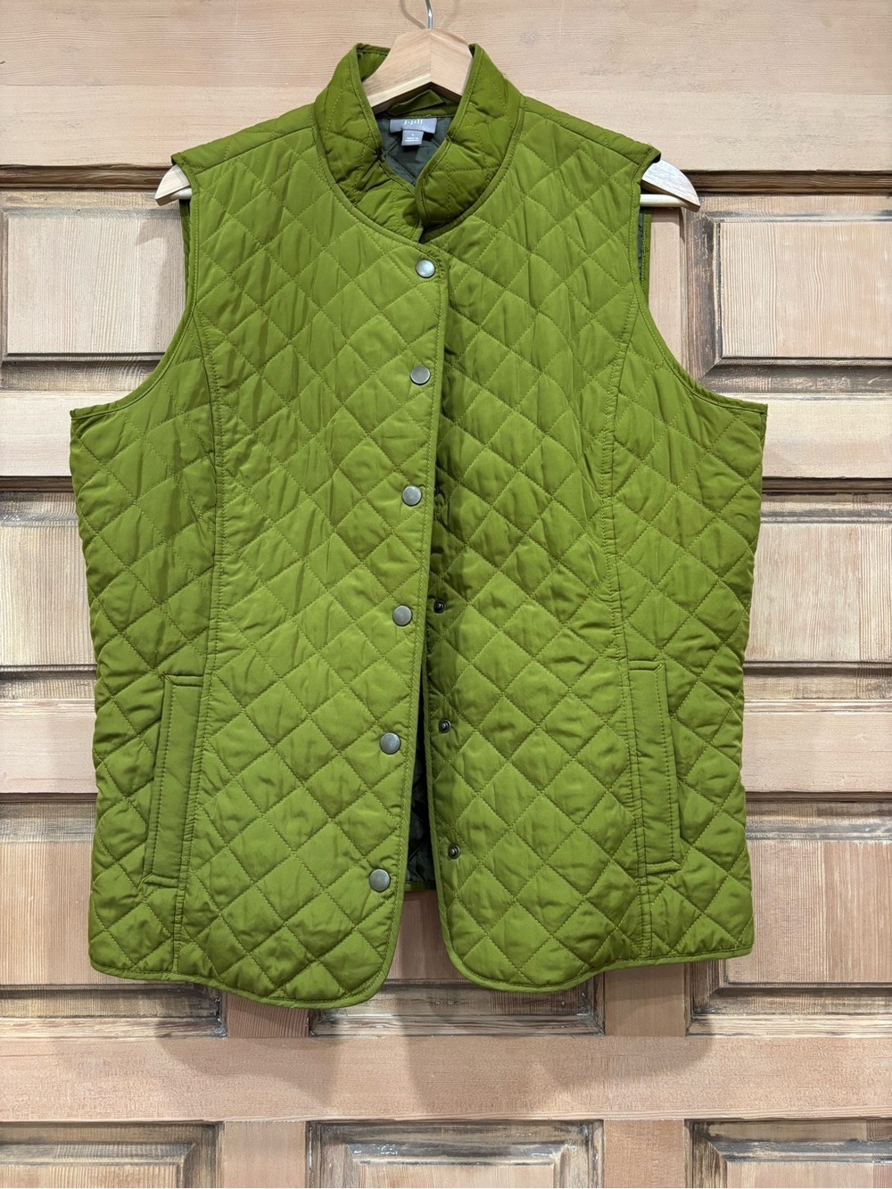 J. Jill Quilted Vest in Chartreuse Green